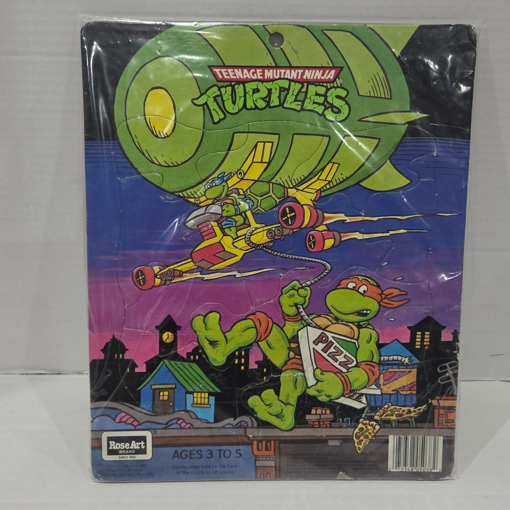 Vintage 1990 Rose Art TMNT Teenage Mutant Ninja Turtles Frame Tray Puzzle 05038